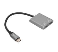 Generic Adaptateur de Type C, Commutateur Vidéo de Charge Haute Vitesse 5Gbps pour Consoles de Jeu, Ordinateurs Portables, Aluminium Compact