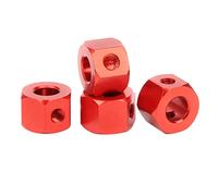 Generic Adaptateur D'extension de Moyeu RC en Alliage D'aluminium de Haute qualité avec Vis Fixes, Facile à Installer, Ensemble de 4 Pièces Idéal pour la Modification de Camion WPL D12 RC (Rouge)