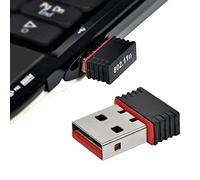Generic Adaptateur Mini USB WiFi sans fil, 150 Mbps, USB 2.0, 2,4 GHz, bande unique, noir, IEEE 802.11n, adaptateur de contrôleur d'interface réseau, compatible avec ordinateur portable/bureau