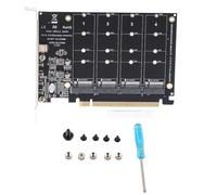 Generic Adaptateur NVMe SSD PCIE X16 Carte Rapide 4x32Gbps pour Ordinateurs, Indicateur LED pour Les Jeux de Bureau à Domicile 1 X Carte D'extension