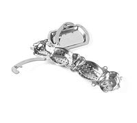Generic Adorable Infuseur à thé en Forme de Singe en Acier Inoxydable pour le Bureau et L'heure du thé avec Bouton D'ouverture Facile Argent 7,5 Cm