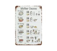 Generic Affiche murale en métal avec inscription « Mother Sauces For Various Foods Knowledge » - Décoration d'intérieur moderne - 30 x 20 cm
