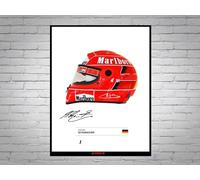 generic Affiche signée Michael Schumacher 2004 Champion du Monde Casque de pilote de course A4