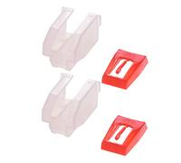 Generic Aiguille de Stylet Universelle et Durable pour Tourne-Disque Crosley NP1 NP6, Lot de 2, Installation Facile pour Une Lecture à 3 Vitesses, Matériau ABS pour ION, Jensen, Pyle, Rouge