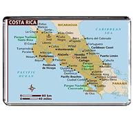 Generic Aimant décoratif en forme de carte du Costa Rica (8,9 x 6,3 cm, acrylique)