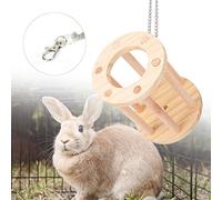 Generic Aires de Jeux en Bois pour Petits Animaux, Panier à Mâcher et à Jouer pour Hamsters, Cochons d'Inde et Plus Encore (Suspendu)