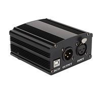 Generic Alimentation Fantôme Stable 48 V Alimentation pour Micro à Condensateur 1 Canal avec Câble XLR et Câble USB, Conception Marche/arrêt Indépendante, Idéale pour L'enregistrement de Musique