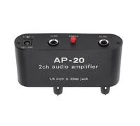 Generic Amplificateur de Son Stéréo en Aluminium Durable, 2 Canaux, pour Instruments de Musique, 6.35mm, Noir, Taille 1/4 Pouces, pour Home Studio