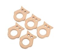 Generic Anneau de Dentition en Bois pour bébé, Accessoires de Bijoux à Faire Soi-même, Conception de Hibou Non Toxique pour une Dentition Sûre, Matériau en Hêtre pour Nourrissons, 5 Pièces