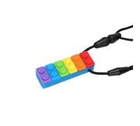 Generic Anneau de Dentition en Silicone Non Toxique, Collier Pendentif à Mâcher en Toute sécurité pour Enfants Autistes, 1 X Orange (Anneau de dentition blocs de construction #13)
