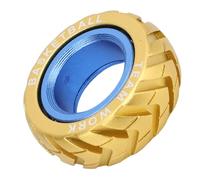 Generic Anneau Haptique, Alliage en Aluminium Casual Jouet Croustillant Sound Sensoriel Rotatif Relief Halle de Bague Haptique Bloque Double Couleur pour la Main Occupée (Yellow)