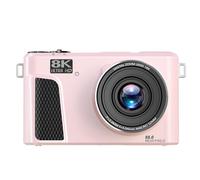 Generic Appareil Photo Numérique, Caméra de vlog 8K avec écran Rabattable de 3", Zoom 18x, Mise au Point Automatique, Plusieurs Filtres, Lumière de Remplissage, Caméra de Voyage WiFi (Pink)