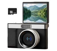 Generic Appareil photo numérique design, carte mémoire 128 G, rétro, compact 3,9 x 2,4 x 4,6 cm (10 x 6 x 4,5 cm), appareil photo portable point and shoot, abdominaux, pour des selfies parfaits, noir