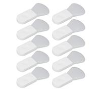 Generic Applicateur de Masque en Silicone, Spatule Cosmétique Mini Applicateur de Boue à Poignée Courte 10pcs Silicone Brush Portable Facial Beauty Tool White (Style de pouce en forme de ventilateur)
