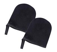 Generic Applicateurs D'autobronzant en Velours Noir 2pcs, Moufles de Bronzage sans Traces, Lavables, pour Soin Spa et Bronzage Corporel