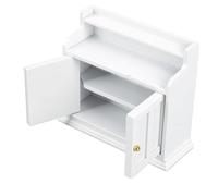 Generic Armoire Miniature en Bois de Bouleau pour Maison de Poupée, étagère Suspendue élégante pour Accessoires de Maison de Poupée à L'échelle 1/12 (White)