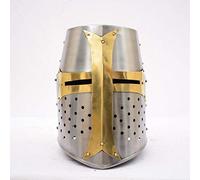 Generic Artisanat Romain Casque Médiéval Crusader Laiton pour Adultes Unisexe, Idéal pour Événements Renaissance, Reconstitutions, Sociétés Historiques et Usage Décoratif