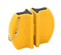 Generic Assemblage de Couteaux, Afilador de Cuchillos Stone de Pointeur de Couteau avec Poignée Antidérapante Portable pour une Utilisation Extérieure (YELLOW)