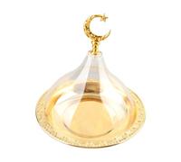 Generic Assiette de Service de Style Vintage avec Dôme pour Présentation Classique, Plat de Service Cloche en Acier Inoxydable pour Assiette à café, Cadeau de Thanksgiving