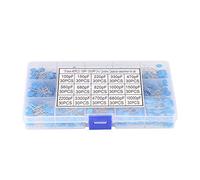 Generic Assortiment de Condensateurs en Céramique, 450 Pièces, Haute Tension 3kV, Performances Fiables pour les Projets électroniques, Matériau Bleu