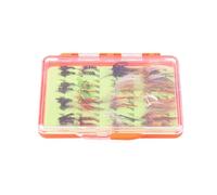 Generic Assortiment de Mouches de Pêche à la Mouche avec Plus de 30 Leurres et Boîte pour Truite et Bar, équipement de Pêche ABS/PP de Voyage en Plein Air (81122CX32 (32 pièces))