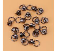 Generic Attaches à Rivets, Vis en Laiton Robuste, pour Sacs à Main Artisanaux en Cuir, Chaîne 8mm, Quatre Couleurs pour étui de Téléphone, Bricolage, 20 Pièces (Argent Noir)