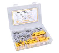 Generic Attaches à Vis, avec Ancres Murales en Plastique en Nylon 210 Pcs à Taraudage à Taraudage Place Croix Croix en Carbone Vis en Acier Petite Tête Plate en Bois pour Rideau