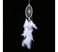Generic Attrape-rêves Fait à la Main en Plumes Blanches, Décoration Murale Suspendue pour Salle D'étude, Perles de Style Indien, Artware de Bénédiction