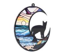 Generic Attrape-soleil Commémoratif pour Chat, Vitrail coloré à Suspendre, Ornements pour la Perte du Chat, Matériau Acrylique fabriqué à la Main pour la Décoration de la Maison (TYU401)