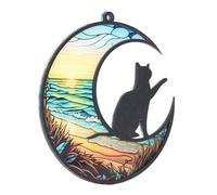 Generic Attrape-soleil Commémoratif pour Chat, Vitrail coloré à Suspendre, Ornements pour la Perte du Chat, Matériau Acrylique fabriqué à la Main pour la Décoration de la Maison (TYU402)