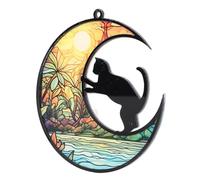 Generic Attrape-soleil Commémoratif pour Chat, Vitrail coloré à Suspendre, Ornements pour la Perte du Chat, Matériau Acrylique fabriqué à la Main pour la Décoration de la Maison (TYU403)