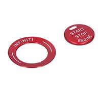 Generic Autocollant de Bouton de Démarrage de Moteur de Haute qualité, Décor Anti-rayures adapté pour Q50L QX60, 2 Pièces en Alliage D'aluminium, Anti-corrosion (rouge)