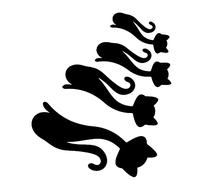 Generic Autocollant Mural Miroir en Forme de Chat, Bricolage, Décoration Murale étanche pour la Maison, Salon, Chambre à Coucher (BLACK)