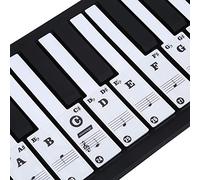 Generic Autocollant Transparent Amovible pour Clavier de Piano, Matériau PVC Durable pour 61 88 Touches, Pianos électroniques pour Enfants Débutants (BLACK)