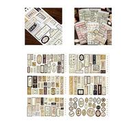 Generic Autocollants de Planificateur, Autocollants Adhésifs Universels, Feuilles, Divers, Style Rétro, 12 Pièces, Compacts, Portables, Délicats pour la Journalisation (style 1)