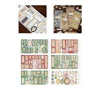 Generic Autocollants de Planificateur, Autocollants Adhésifs Universels, Feuilles, Divers, Style Rétro, 12 Pièces, Compacts, Portables, Délicats pour la Journalisation (Style 3)