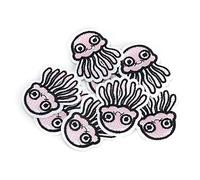 Generic Autocollants en Tissu Océan Méduses, Ruban Adhésif brodé, Accessoires de Bricolage pour Pantalons Jupes, Décoration de Maison, Cadeaux D'anniversaire, 10 Pièces