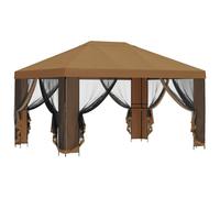 Generic Auvent de Patio en Polyester Résistant à l'eau pour Gazebo avec Cadre en Acier (avec 4 parois latérales)