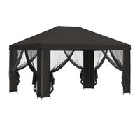 Generic Auvent de Patio en Polyester Résistant à l'eau pour Gazebo avec Cadre en Acier (avec 4 parois latérales)