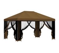 Generic Auvent de Patio en Polyester Résistant à l'eau pour Gazebo avec Cadre en Acier (avec 4 parois latérales)