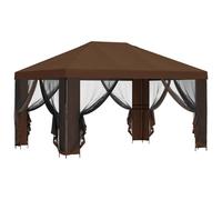 Generic Auvent de Patio en Polyester Résistant à l'eau pour Gazebo avec Cadre en Acier (avec 4 parois latérales)
