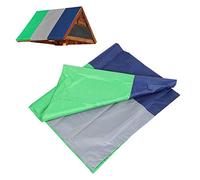 Generic Auvent D'extérieur Léger et Résistant à l'eau, Couverture de Toit pour Randonnée Camping, Tissu Oxford 210D, Vert, Gris, Bleu, 132x226cm (Correspondance des Couleurs Vert Gris Bleu)