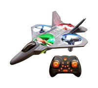 Generic Avion Télécommandé RC Avion de Chasse Modèle Planeur Jouet de Vol avec Fonction Tête Libre Arrêt D'Urgence Flip 360° Conception Légère et, Gris