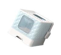 Generic Bac à Litière, Double Ouverture Durable, Grand Espace, Type de Tiroir, Toilettes Extérieures pour Chatons (Bleu Clair)