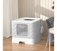 Generic Bac à Litière, Double Ouverture Durable, Grand Espace, Type de Tiroir, Toilettes Extérieures pour Chatons (Grey)