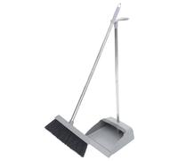 Generic Balai et Pelle à Poussière à Poils Souples Manche Long, Ensemble de Nettoyage Intérieur en Plastique et Acier Inoxydable, pour Salle de Bain et Ménage Quotidien Style Aléatoire