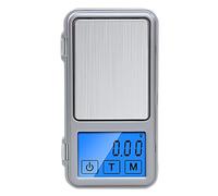Generic Balance numérique LCD 500 g 0,1 g, gramme électronique portable pour bijoux, balance de poche, 4,3 x 2,3 x 0,6 cm, écran tactile en acier inoxydable, certifié FCC et CE