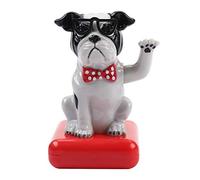 Generic Balançoire Agitant Chien Mignon Décor de Voiture Solaire Accessoires de Maison Drôles Ornement de Table en Propylène 2.36x2.76x4.13 (Chien Blanc Noir)