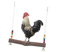 Generic Balançoire de Poulet, Jouet Suspendu en Bois Durable, Fournitures D'entraînement à la Mastication des Aras, 13.39x12.28x1.34 Pouces (balançoire de Poulet)
