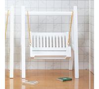 Generic Balançoire Miniature pour Maison de Poupée en Blanc élégant pour Raconter des Histoires Imaginatives et Décorer en Bois de Bouleau Échelle 1:12 6,3 X 4,84 X 4,33 Pouces